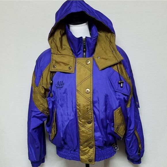 VINTAGE NILS Skiwear Hooded Ski Puffer Jacket - Picture 2 of 14